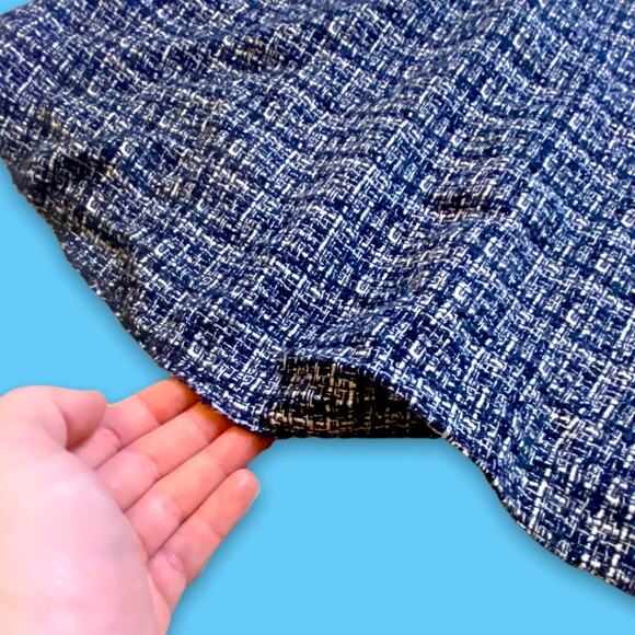 Banana Republic Outlet Blue Black Tweed Faux Wool Mini Skirt Size 4 - Picture 4 of 10